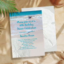 Sand Dollar Beach Birthday Party Invitation
