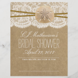 Sand Dollar Beach Bridal Shower Recipe Divider