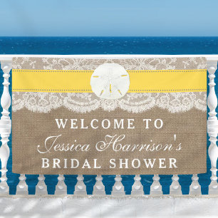 Sand Dollar Beach Bridal Shower - Yellow Banner