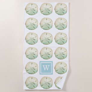 Sand Dollar Beach Custom Monogram Initial Towel