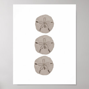 Sand Dollar Beach Decor Watercolor Painting