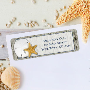 Sand Dollar Beach Driftwood Wedding Return Address
