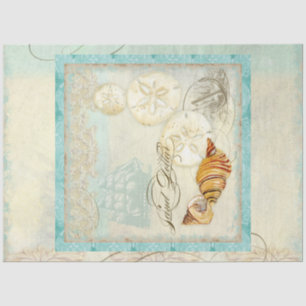 Sand Dollar Beach Seashells Seaside Decoupage Art Tissue Paper