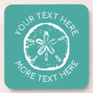 Sand dollar beach shell plastic beverage coaster