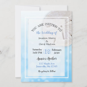Sand Dollar Beach Themed Wedding Invitations