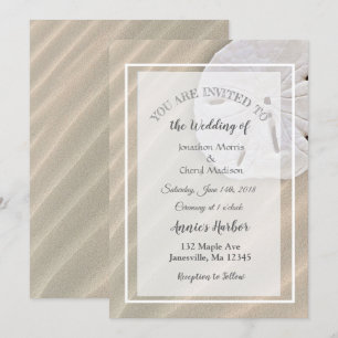 Sand Dollar Beach Themed Wedding Invitations