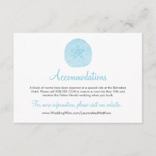 Sand Dollar Beach Wedding Accommodations Card