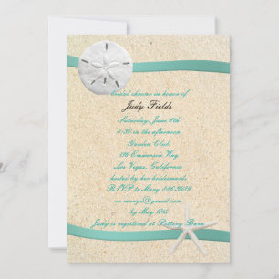 Sand Dollar Beach Wedding Bridal Shower Invitation