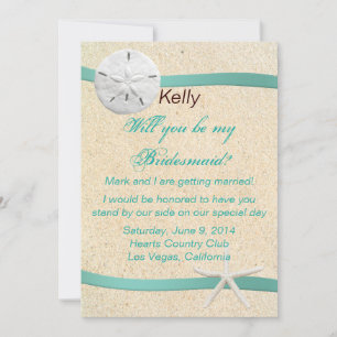 Sand Dollar Beach Wedding Bridesmaid Card