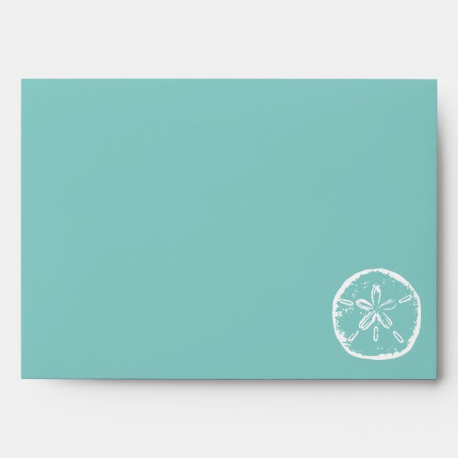 Sand dollar beach wedding envelopes (Front)