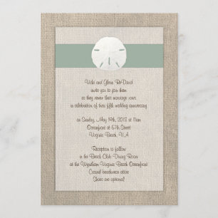 Sand Dollar Beach Wedding Invitation - Peridot
