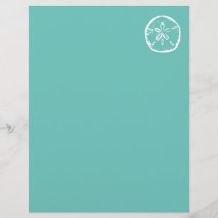 Sand dollar beach wedding letterhead stationery