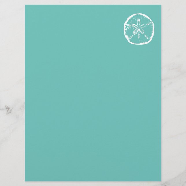Sand dollar beach wedding letterhead stationery (Front)