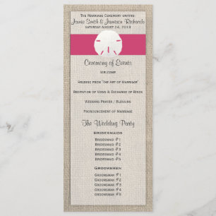 Sand Dollar Beach Wedding Program - watermelon Programme