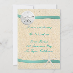 Sand Dollar Beach Wedding Reception Card