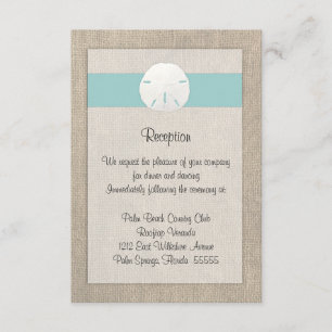 Sand Dollar Beach Wedding Reception Card