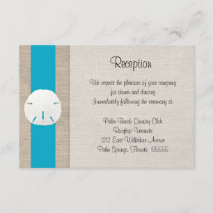 Sand Dollar Beach Wedding Reception Card Malibu