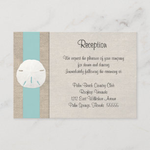 Sand Dollar Beach Wedding Reception Invitation Car