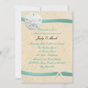 Sand Dollar Beach Wedding Rehearsal Dinner Invite