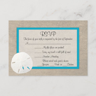 Sand Dollar Beach Wedding RSVP card Malibu 2