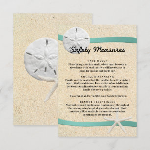 Sand Dollar Beach Wedding Safety Measures Enclosure Card