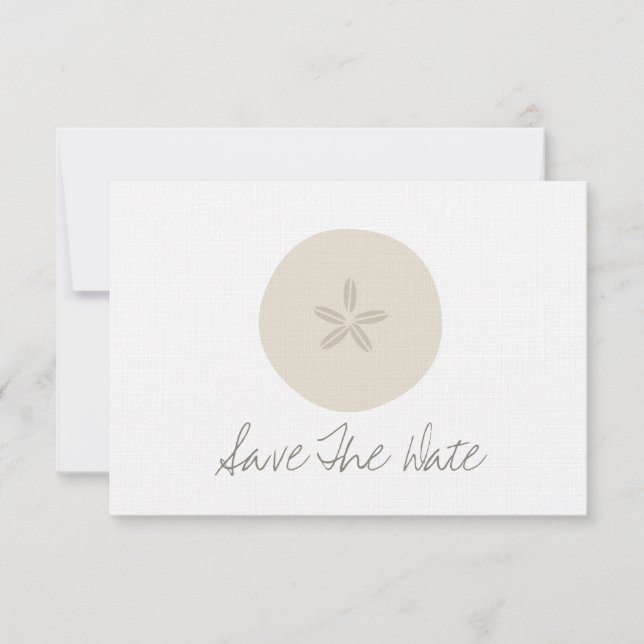 Sand Dollar Beach Wedding Save The Date (Front)