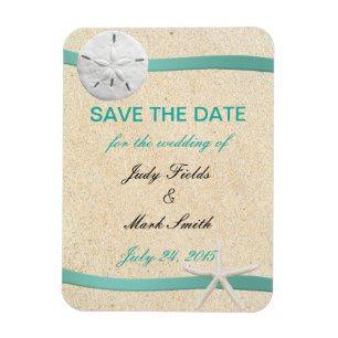 Sand Dollar Beach Wedding Save The Date Magnet