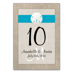 Sand Dollar Beach Wedding Table Card