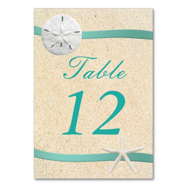 Sand Dollar Beach Wedding Table Place Card (Front)
