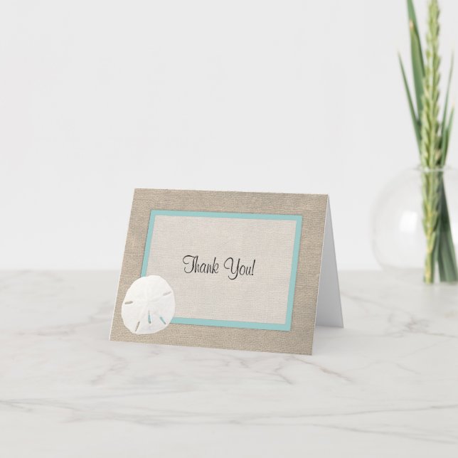 Sand Dollar Beach Wedding Thank You Card (Front)