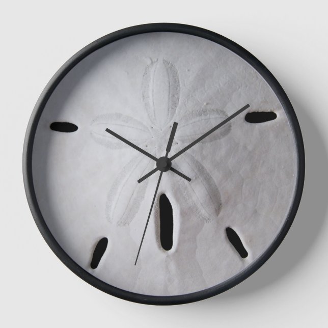 Sand dollar black and white beach summer Clock (Front)
