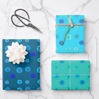 Sand Dollar Blue Wrapping Paper Sheet