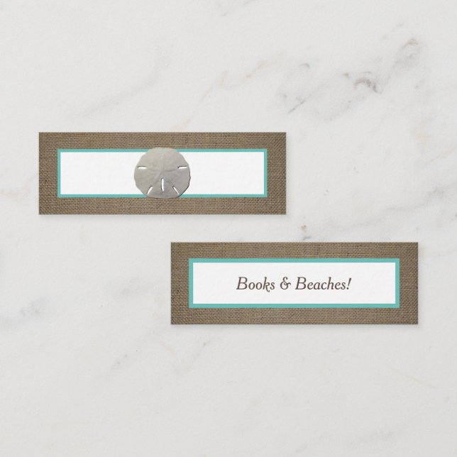 Sand Dollar & Burlap Bookmark Card (Front/Back)