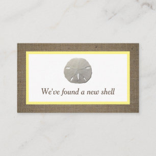 Sand Dollar & Burlap Change of Address Card