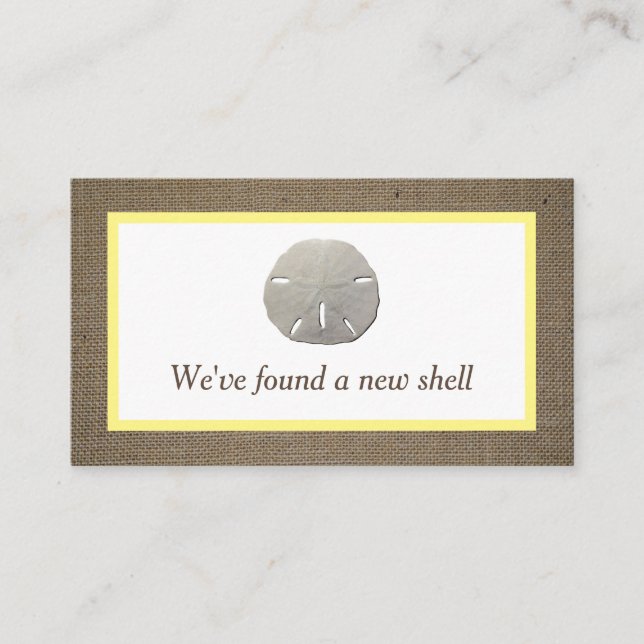 Sand Dollar & Burlap Change of Address Card (Front)