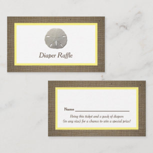 Sand Dollar & Burlap Diaper Raffle Ticket