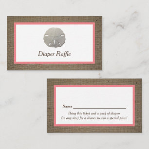 Sand Dollar & Burlap Diaper Raffle Ticket