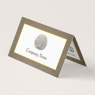 Sand Dollar & Burlap Double Loyalty Business Card