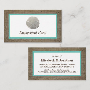 Sand Dollar & Burlap Engagement Party Ticket