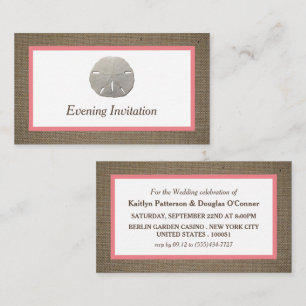 Sand Dollar & Burlap Evening Event Ticket Invite