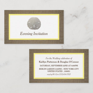 Sand Dollar & Burlap Evening Event Ticket Invite