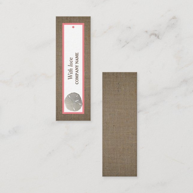 Sand Dollar & Burlap Gift Tag (Front/Back)