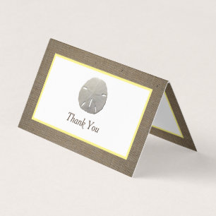 Sand Dollar & Burlap Logo/Picture Thank You Card