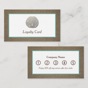 Sand Dollar & Burlap Loyalty Card