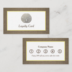 Sand Dollar & Burlap Loyalty Card