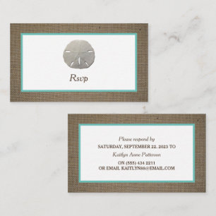 Sand Dollar & Burlap RSVP Card