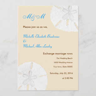 Sand Dollar Casual Wedding Invitations