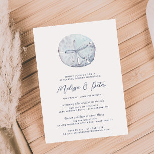 Sand Dollar   Coastal Beach Rehearsal Dinner Invitation