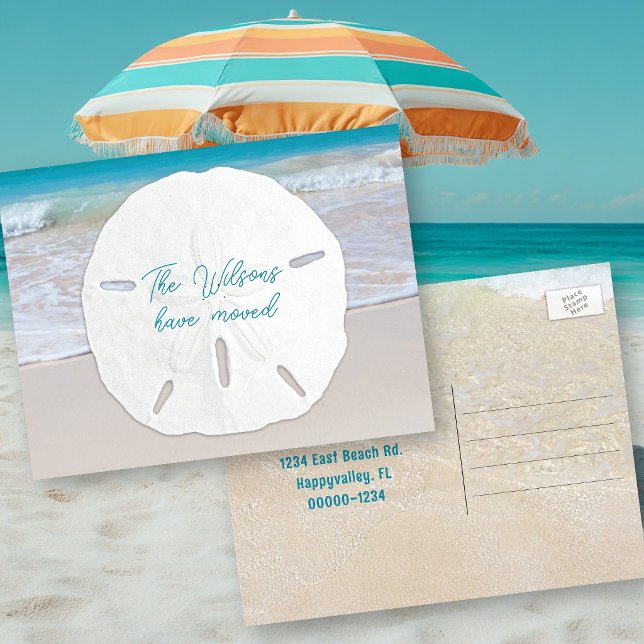 Sand Dollar Coastal New Address Postcards (Creator Uploaded)