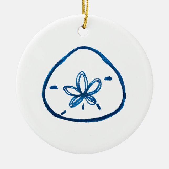 Sand Dollar Coastal Ornament Decoration (Front)